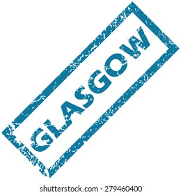 Vector blue rubber stamp with city name Glasgow, isolated on white