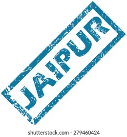 Vector blue rubber stamp with city name Jaipur, isolated on white