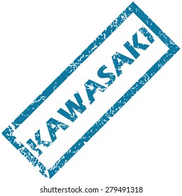 Vector blue rubber stamp with city name Kawasaki, isolated on white