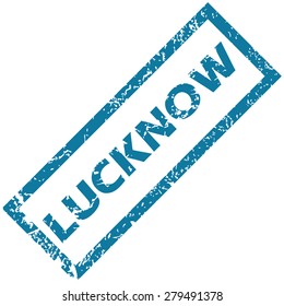 Vector blue rubber stamp with city name Lucknow, isolated on white