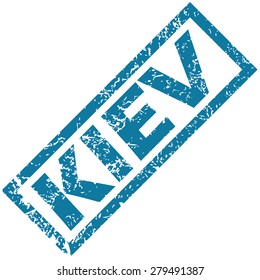 Vector blue rubber stamp with city name Kiev, isolated on white
