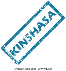 Vector blue rubber stamp with city name Kinshasa, isolated on white