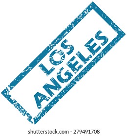 Vector blue rubber stamp with city name Los Angeles, isolated on white