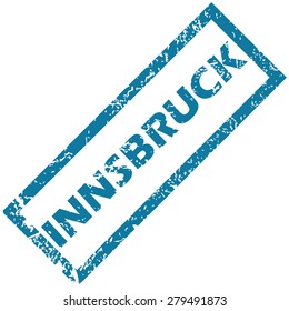 Vector blue rubber stamp with city name Innsbruck, isolated on white