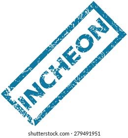 Vector blue rubber stamp with city name Incheon, isolated on white