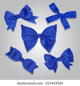 Vector Blue Satin Bows Set