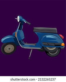 vector blue scooter for your design