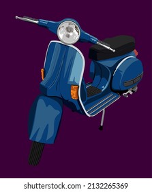 vector blue scooter for your design