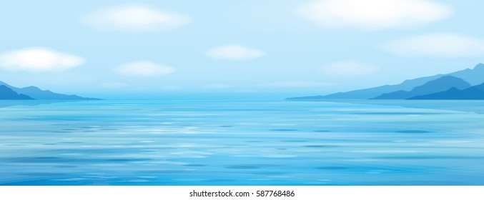 Vector blue sea  background.