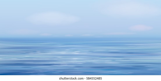 Vector blue sea  and sky  background.
