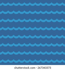 vector blue seamless background with water waves