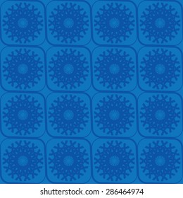 Vector Blue seamless wallpaper with repeating round ornament