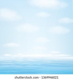 Vector blue  seascape background.