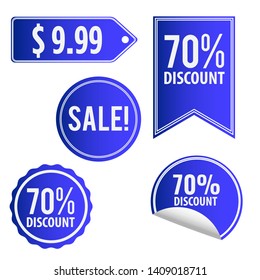 
vector blue set for retail or businesses wishing to post offers or product discounts
