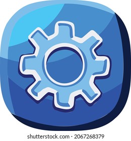 Vector blue blue setting icon symbol, edit menu