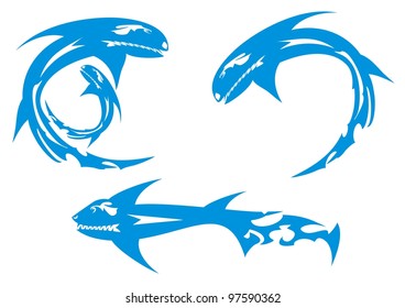 Vector blue shark