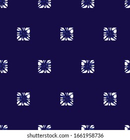 Vector blue shibori simple square polka dot seamless pattern. Suitable for textile, gift wrap and wallpaper.