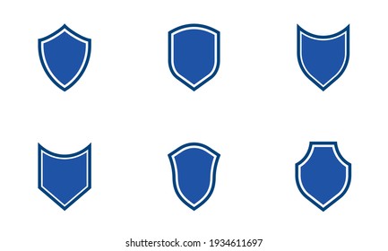 Vector blue shield. Vector illustration.