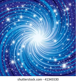 Vector blue shining Christmas background with stars on the sky (from my "Christmas collection")