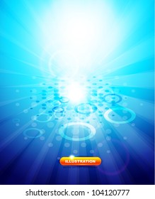 Vector blue shiny techno background