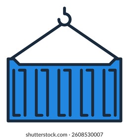 Vector Blue Shipping Container colored icon or symbol