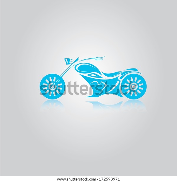 vector blue Silhouette of classic motorcycle.\
motorcycle icon