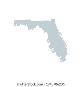 Vector Blue Silhouette Florida State Isolated Stock Vector (Royalty ...