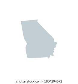 Vector blue silhouette of Georgia state map isolated on white background
