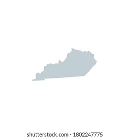 Vector blue silhouette of Kentucky state map isolated on white background