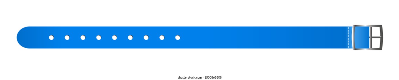 Vector blue silicon waterproof wristband or bracelet with closing watch mechanism. Hand entrance access control suitable for sport, swimming pool, aquapark and identification isolated on white.