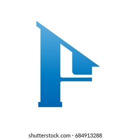 Vector Blue Single Letter F Realty Logo
