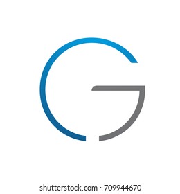 Vector Blue Single Letter G C Logo