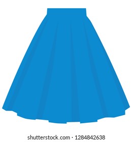 Vector blue skirt template, design fashion woman illustration. Women bubble skirt 