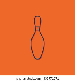 Vector blue skittle icon on orange background 