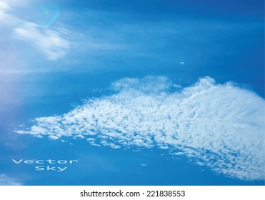 Vector blue sky with clouds