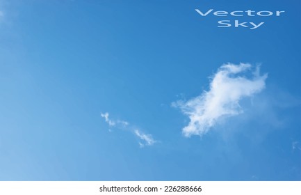 Vector blue sky with clouds