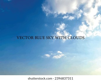 Vector blue sky with clouds