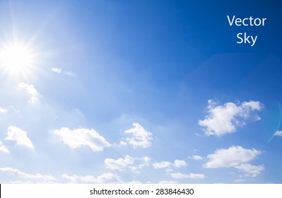 vector blue sky with clouds