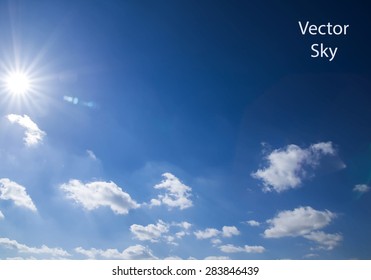 vector blue sky with clouds