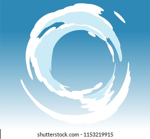 Vector blue sky clouds. Anime clean style. Background design