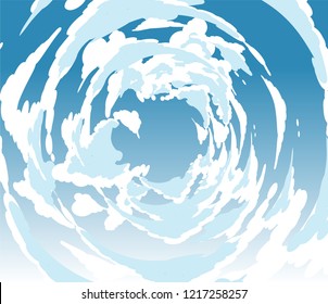 Vector blue sky clouds. Anime clean style. Background design