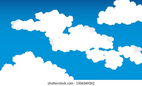 vector blue sky clouds, anime clean style, backgroud design