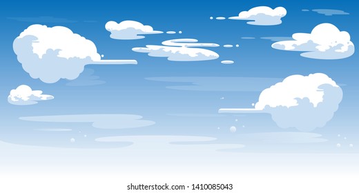 Vector blue sky with clouds. Background sky design 