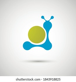 vector blue snail on a white background