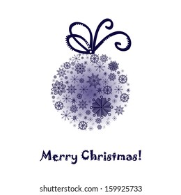 Vector blue snow globe on a white background