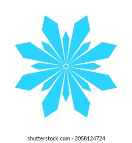 Vector of blue snowflake icon isolated on white background