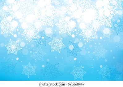 Vector blue snowflakes background for Christmas design.