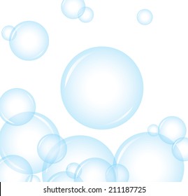 Vector of Blue soap bubbles for background 