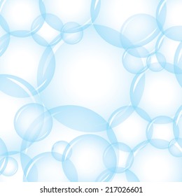 Vector of Blue soap bubbles for background 