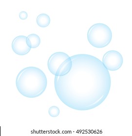 Vector of Blue soap bubbles for background